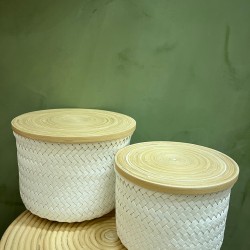 S/2 High Basket   White