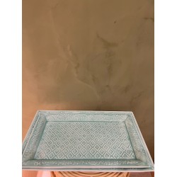 S/2 FLAT TRAY   TURQUOISE