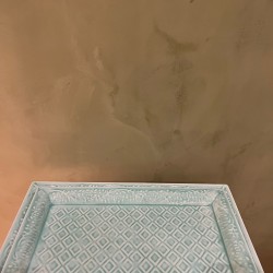 S/2 FLAT TRAY   TURQUOISE