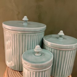 S/3 JAR    STRIPED TURQUOISE