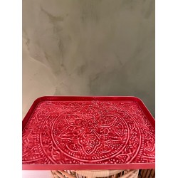 S/2 TRAY W/ LOVE EDGE   RED