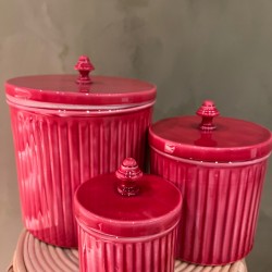 S/3 STRIPED JAR    RED