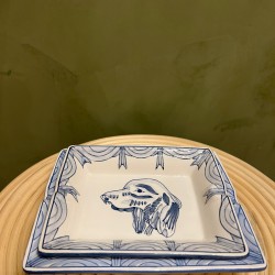 S/2 ASHTRAY    BLUE DOG