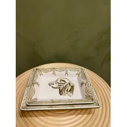 S/2 ASHTRAY     GREEN DOG
