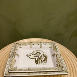 S/2 ASHTRAY     GREEN DOG