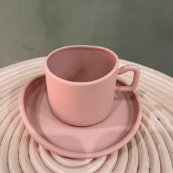 Espresso cup w/ saucer S/4   pink