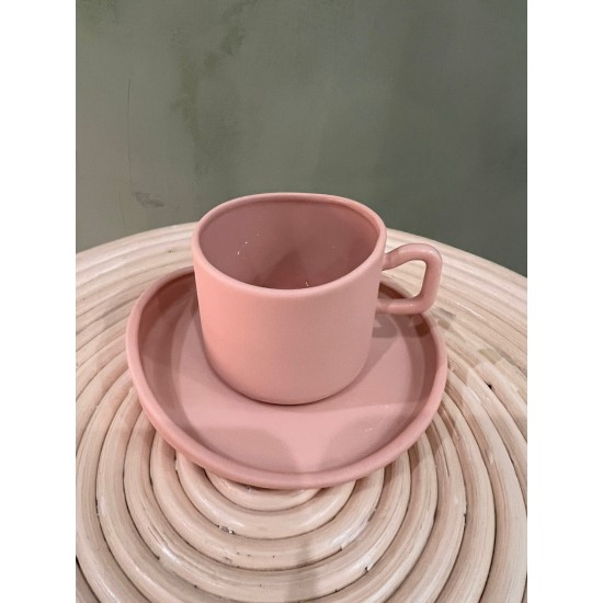 Espresso cup w/ saucer S/4   pink