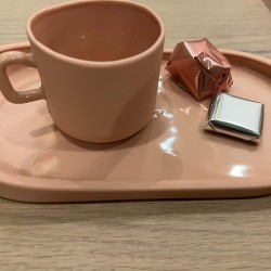 Espresso cup w/ tray S/2    pink