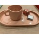 Espresso cup w/ tray S/2    pink
