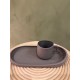 Espresso cup w/ tray S/2    grey