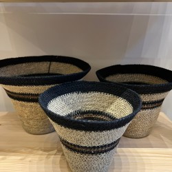 Basket S/3   natural/black