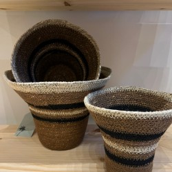 Basket S/3   brown/beige