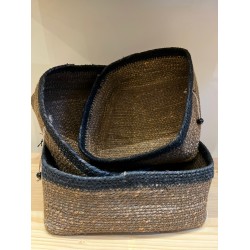 Basket S/3   brown/black