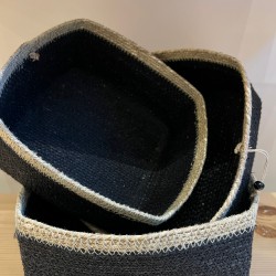 Basket S/3   black/natural