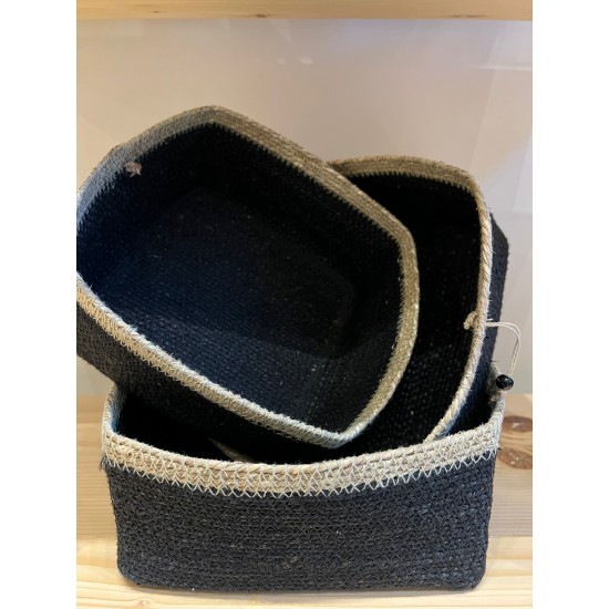 Basket S/3   black/natural