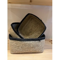 Basket S/3   natural/black