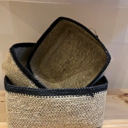 Basket S/3   natural/black