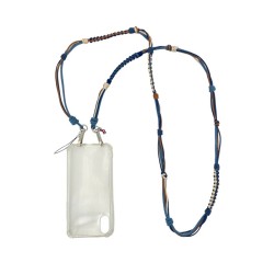 Phone Strap  Brown & Blues 