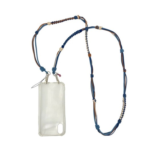 Phone Strap  Brown & Blues 