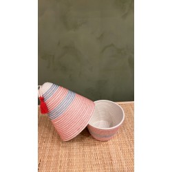 Peace Basket Stitched Blue & Red