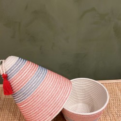 Peace Basket Stitched Blue & Red