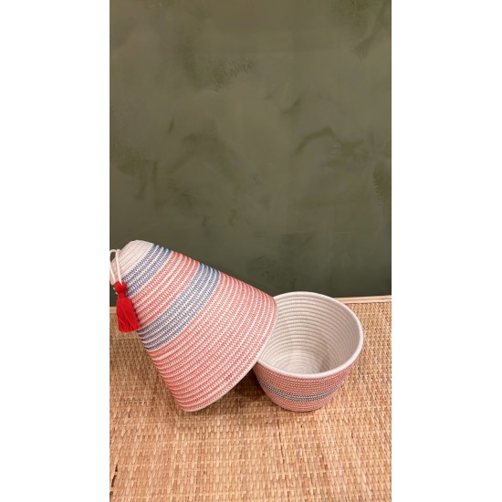 Peace Basket Stitched Blue & Red