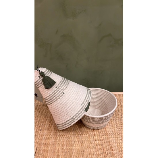Peace Basket Stitched Olive