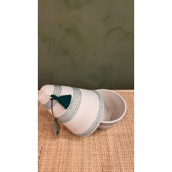Peace Basket Stitched Green
