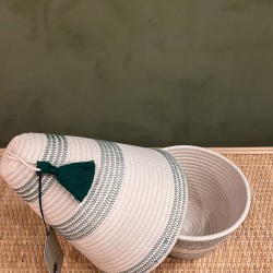 Peace Basket Stitched Green