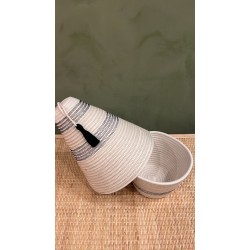 Peace Basket Stitched Jute & Black