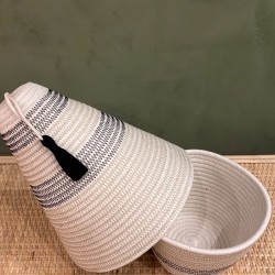 Peace Basket Stitched Jute & Black