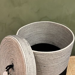 Lidded Cylinder XL Black Liquorice  