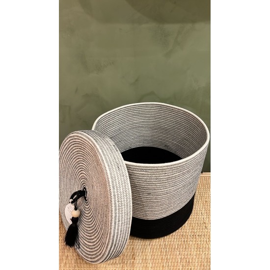 Lidded Cylinder XL Black Liquorice  