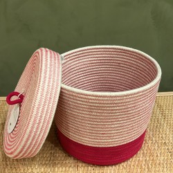 Lidded Cylinder  XL Fuschia Liquorice  
