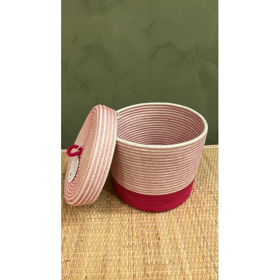 Lidded Cylinder  XL Fuschia Liquorice  