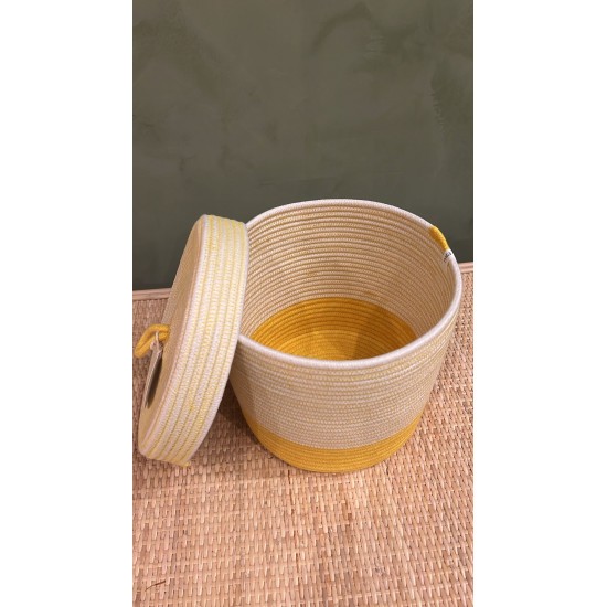Lidded Cylinder XL Yellow Liquorice