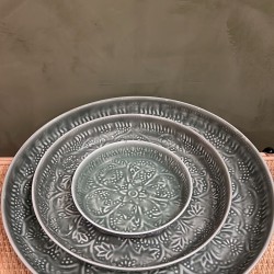 High round tray grey S/3 mandala  
