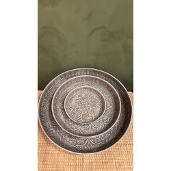 High round tray grey S/3 mandala  