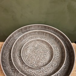 High round tray grey S/3 mandala  