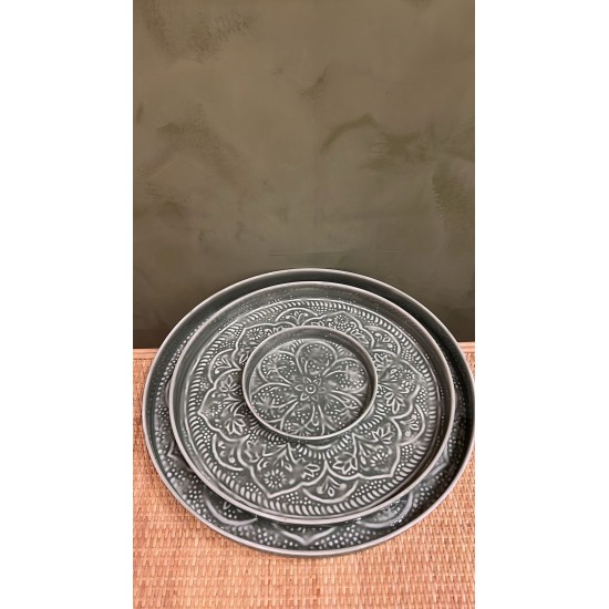 Round tray green S/3 mandala  