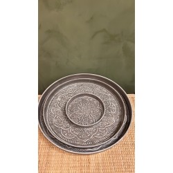 Round tray grey S/3 mandala  
