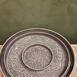 Round tray grey S/3 mandala  