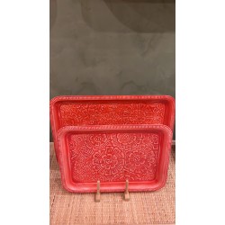 Rect tray tomato red S/2 Popflow  