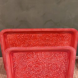 Rect tray tomato red S/2 Popflow  