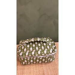 Green, White fish Square  Vanity bag 
