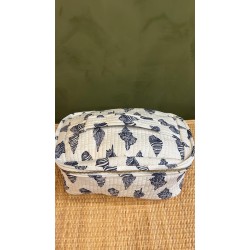White ,Blue Shells Square Vanity bag 