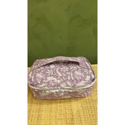 Lavender, White Flowers Square Vanity Bag 