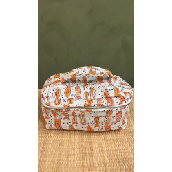 White,Orange fish Square Vanity Bag 