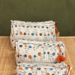 White Bicycle Toiletry Bags S/3 