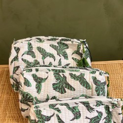 White,Green Falcons Toiletry Bags S/3 